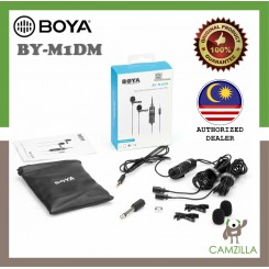 BOYA BY-M1DM Dual Omni-directional Lavalier Microphone Lapel Clip-on Microphone